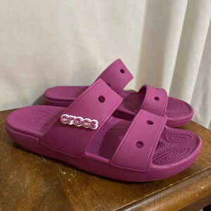 CROCS Classic SANDAL‎ Slide Removable Jibbitz Charm Men 6 Women 8 Hot Pink